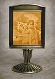 Bedtime Prayer Lithophane Mantle Stand Antique Brass