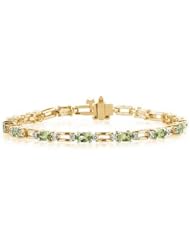 14k Yellow Gold Diamond and Peridot Bracelet
