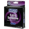 Durex Extra Sensitive Lubricated Condoms, 24-Count Boxes (Pack of 2)
