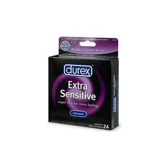 Durex Extra Sensitive Lubricated Condoms, 24-Count Boxes (Pac