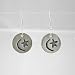 Round Moon and Star Dangle Earrings in Sterling Silver, #9231