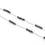 14K White Gold 18" Black Diamond Station Necklace