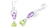 Marquise Trillion Cut Amethyst Peridot Pendant Sterling Silver