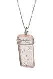 Antique Pink Depression Glass Rectangle necklace