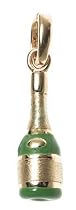 14k Yellow Gold Enamel Champagne Bottle Charm