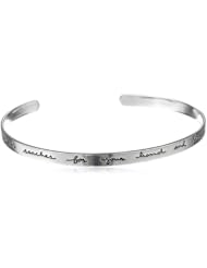 Sterling Silver "A True Friend Reaches For Your Hand and Touches Your Heart" Cuff Bracelet, 7"