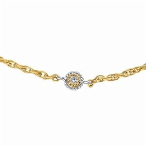 Two Tone Diamond Solitaire Necklace
