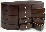 FTS Free Shipping - Dual Swinging Wood Jewelry Box (Walnut Finish) - 157-200-25