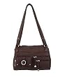 Stone Mountain Leather Nancy Pebble Satchel Bag Purse Black