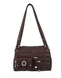 Stone Mountain Leather Nancy Pebble Satchel Bag Purse Black