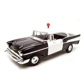 1957 UNMARKED CHEVROLET BEL AIR POLICE CAR 1:18 ERTL MODEL