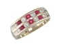 Delsey 14K Gold Double Row Channel Set Ruby and Diamond Ring