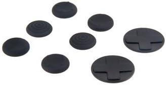 BUYBEST Set of 8 Pcs Game Control/Controller Joystick Pad Cover for Sony Playstation PSV PS Vita with Free Cable Orgaizer--Black