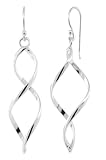 Sterling Silver Double Swirl Drop Earrings