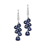 Created Sapphire and Diamond Drop Earrings
