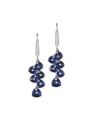 Created Sapphire and Diamond Drop Earrings