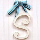 Wooden Hanging s: Green Polka Dot Ribbon