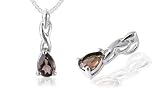 Pear Cut Smoky Quartz Pendant Sterling Silver