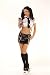 Reform School Girl Costume Includes Vinyl Skirt with Front Sippers and Detachable Sus...