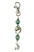 Apparel : Key Chain Purse Clip - Murano Styled Glass ~ Teal Twist with Moon Charm (MKC1)