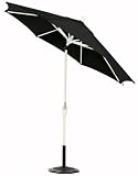 Outdoor Living : 11' Auto-tilt Umbrella White Black Sunbrella