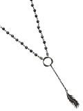 GUESS Rosary Necklace with Feather Necklace, SILVER