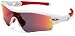Oakley Men's Radar Path Iridium Polarized Sunglasses,Polished White Frame/Red Lens,one size
