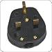 AC Male Power Plug United Kingdom BS1363 13 Amp 250 Volt Black Straight Entry