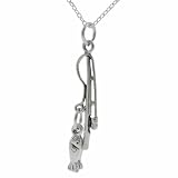 Sterling Silver Fishing Pole With Two Fish Necklace