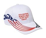 GUN CONTROL IS BEING ABLE TO HIT YOUR TARGET Adult USA Flag Racing Flame Hat / Cap
