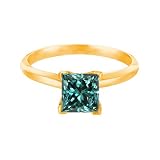 2.50 CT Blue Diamond Solitaire Ring 14K Yellow Gold (Available In Sizes 5 - 10)