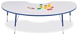 Kydz Activity Table - Kidney - 48" X 72", 11" - 15" Ht - Gray/Navy - School ....