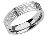 Mens Chisel 6mm Celtic Knot Titanium Band