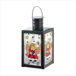 Christmas Angel Glass Candle Lamp - Style 37608