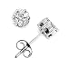 1 Carat Diamond 14k White Gold Flower Stud Earrings