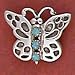 Sterling Silver and Opal Butterfly Pin, #TP124