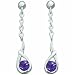 Jewelry : 1.00 Ct.T.W. Genuine Round Amethyst in Pure Sterling Silver Earrings