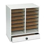 Safco Products Company Adjustable Wood Literature Organizers, 14 Comp, Gray SAF9492GR