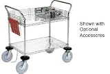 Chrome Wire Shelf Instrument Cart 48x24 2 Shelves 1200 Lb. Capacity