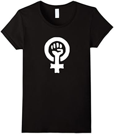 Feminism symbol shirt for a feminist in dark apparel - Female Small - Black