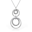 Sterling Silver & Diamond Circles Pendant with 18" Chain