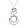 Sterling Silver & Diamond Circles Pendant with 18" Chain