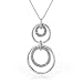 Sterling Silver & Diamond Circles Pendant with 18" Chain