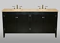 72" Bathroom Furniture Crema Marfil Marble Top Double Sink Vanity Cabinet 143CM