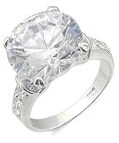 Sterling Silver 5 Carats CZ Engagement Ring