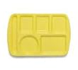Food Service Rectangular Compartment Lunch Tray, 6 Compartment, Left-Handed, Yellow