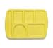Food Service Rectangular Compartment Lunch Tray, 6 Compartment, Left-handed, Yellow, Durable Melamine Material, One Dozen (12) Trays Per Case