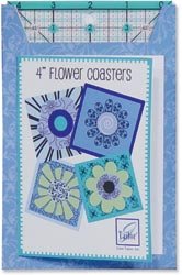 June Tailor Quilter's Mini Project Collection: 4" Ruler W/Coaster Patter JT711; 3 Items/Order