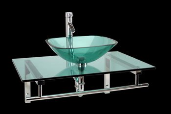 Glass Sinks Glass/Stainless 31 Vessel console