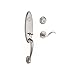 Baldwin DCCHEXCURLTRR150 Reserve Double Cylinder Handleset Chesapeake x Curve with Traditional Round Rose, Satin Nickel Finish, Left Hand